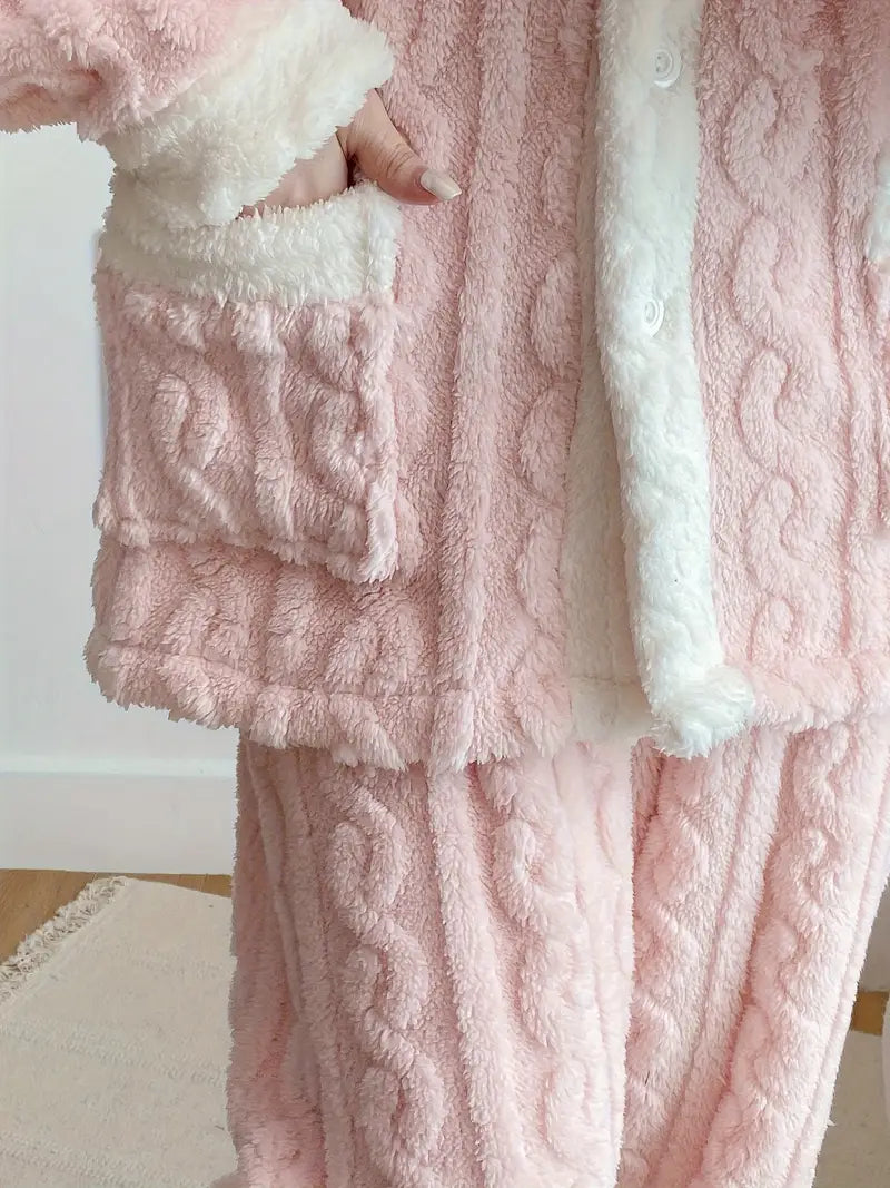 Ensemble pyjama polaire avec capuche