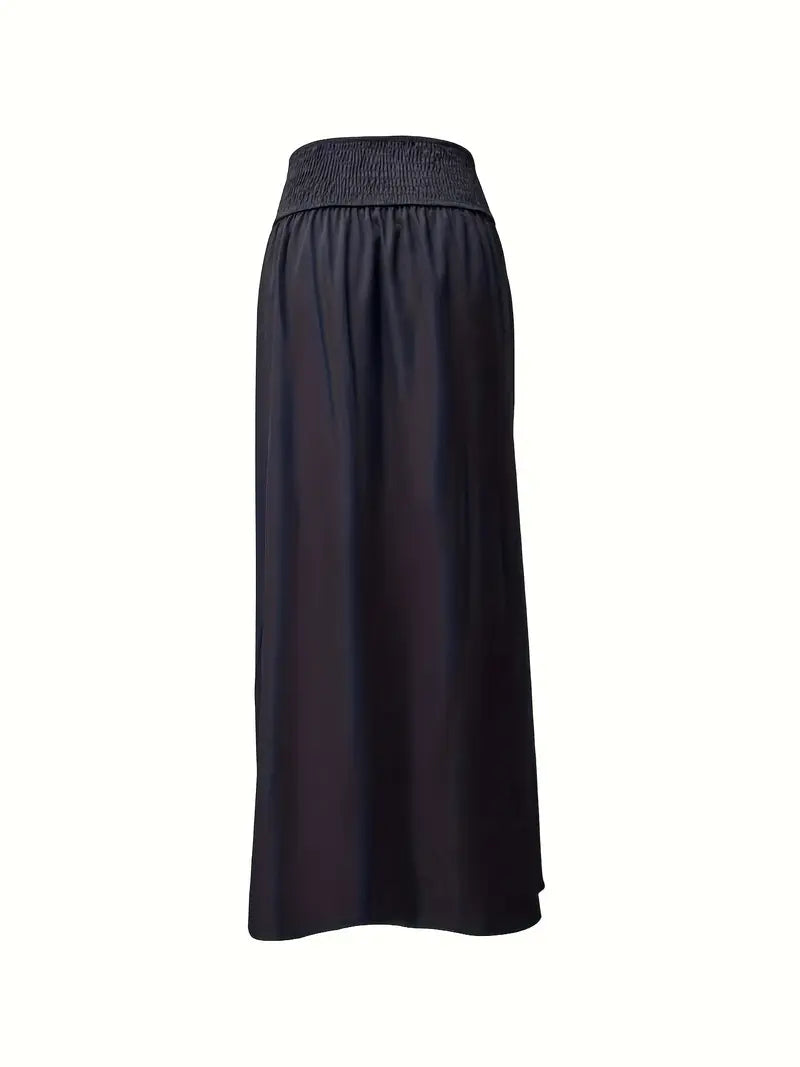 Jupe croisée noire taille haute