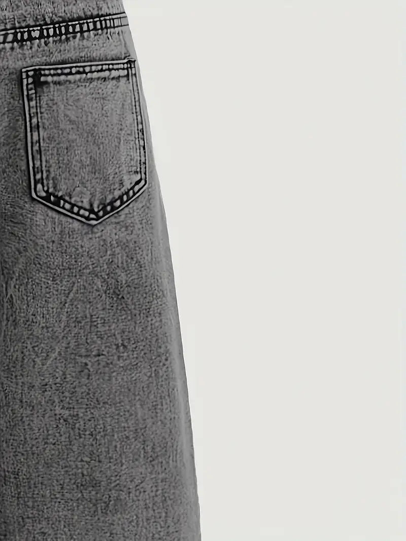 Pantalon large taille haute noir