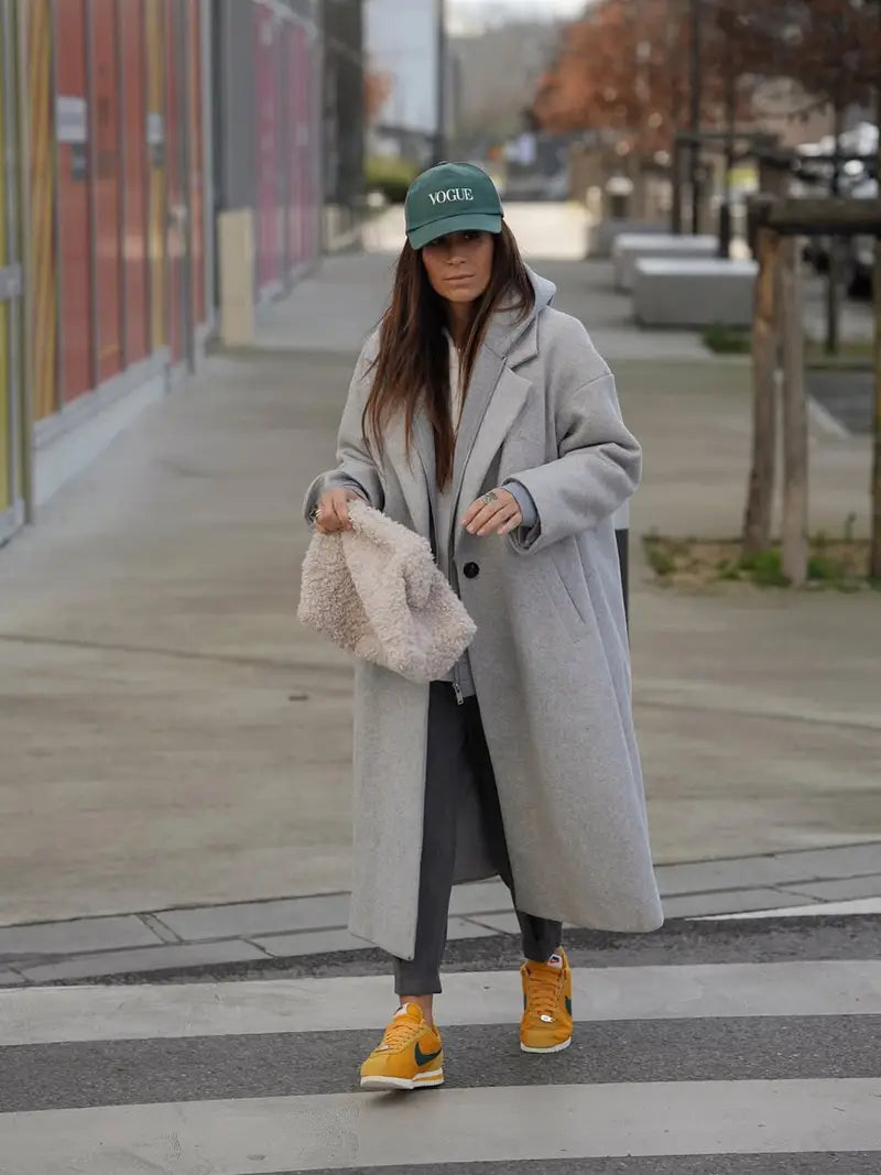 Manteau long en tweed élégant