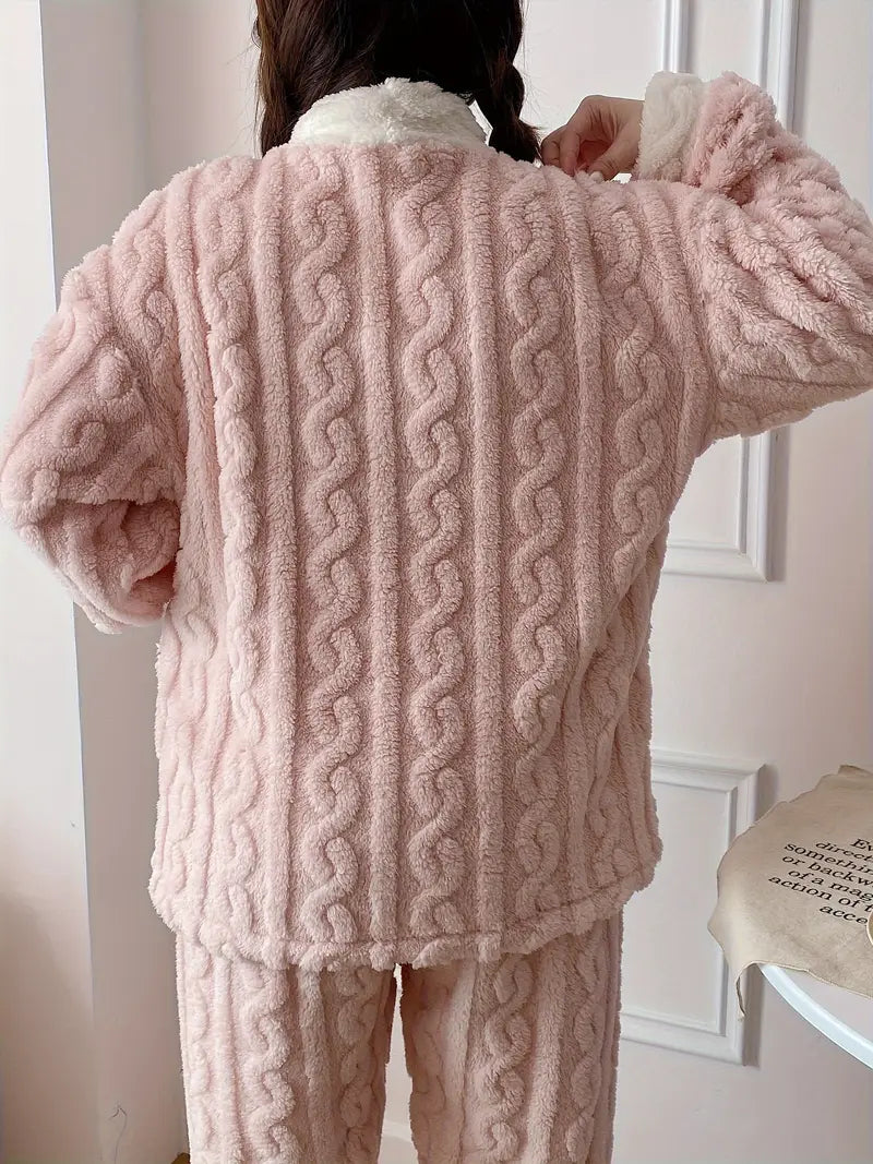 Ensemble pyjama polaire avec capuche