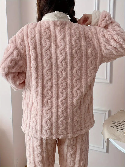 Ensemble pyjama polaire avec capuche