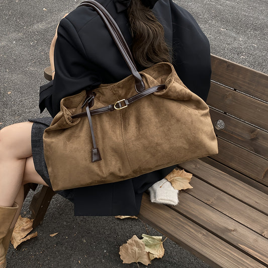 Sac Fourre-Tout en Faux Suède – Élégant, Spacieux & Polyvalent
