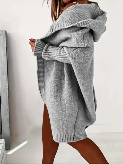 Cardigan oversize à capuche décontractée