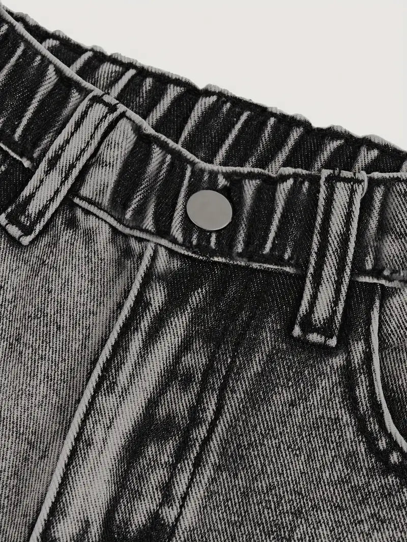 Pantalon large taille haute noir