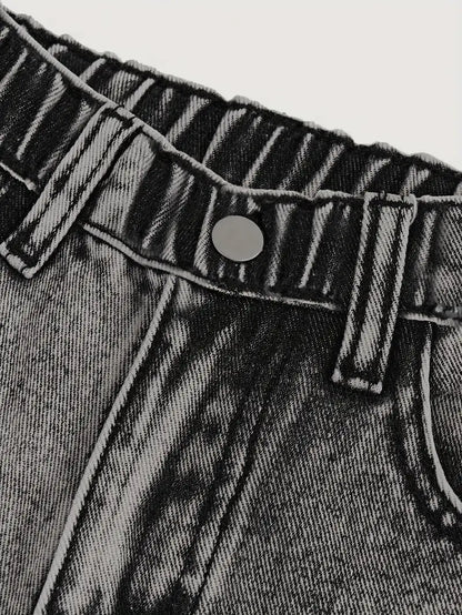 Pantalon large taille haute noir