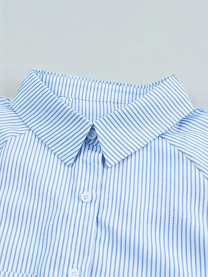 Chemisier à rayures avec manches bouffantes