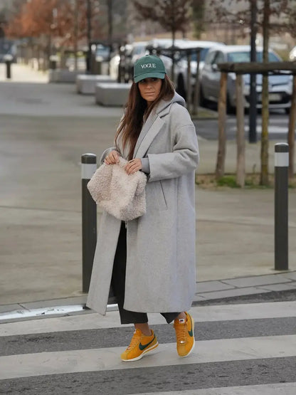 Manteau long en tweed élégant