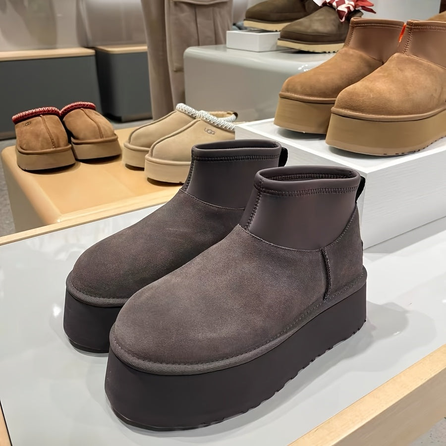 Bottes Hiver à Fourrure – Chaudes, Antidérapantes & Ultra Confort