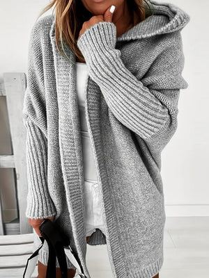 Cardigan oversize à capuche décontractée