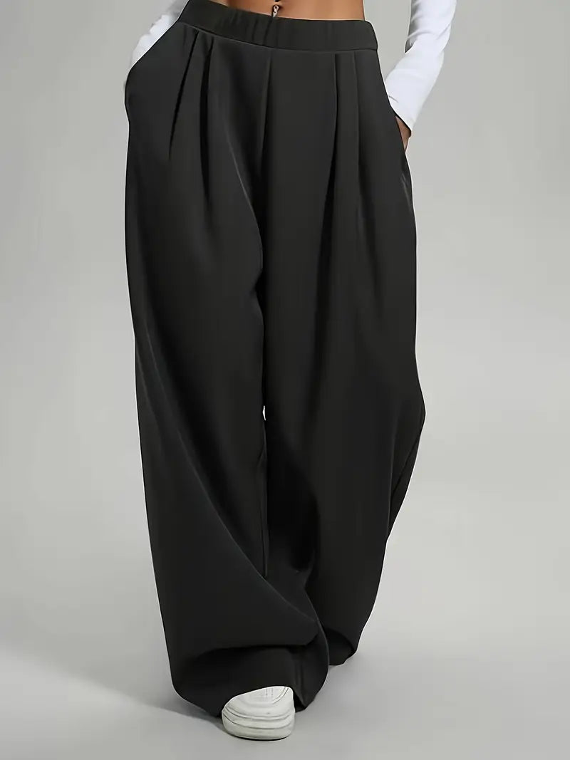 Ensemble pantalon large taille haute