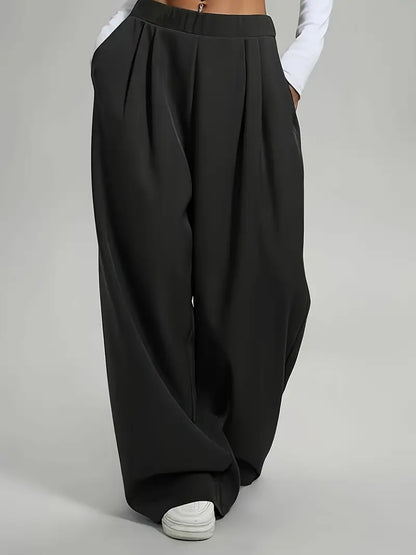 Ensemble pantalon large taille haute