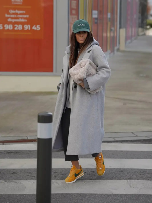 Manteau long en tweed élégant