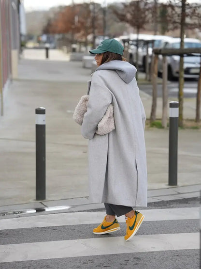 Manteau long en tweed élégant