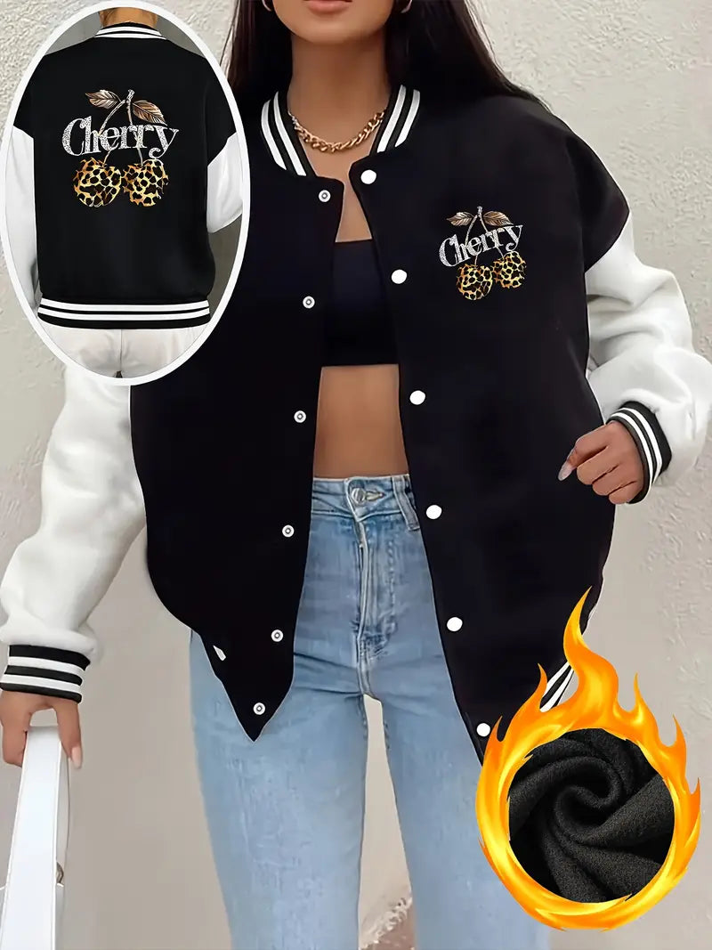 Veste de baseball décontractée Cherry