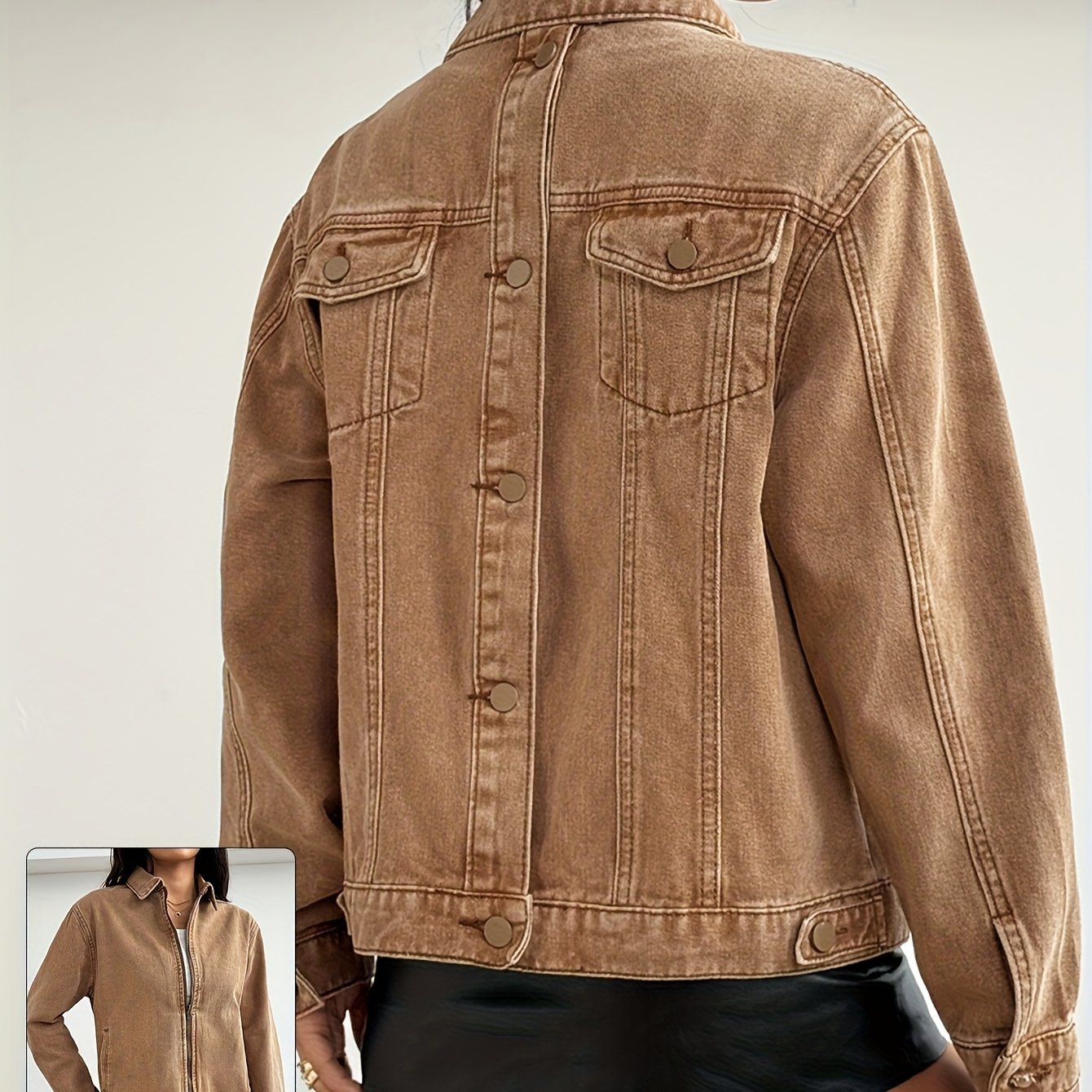 Veste Jean Vintage Délavée – Coupe Ample & Style Casual Intemporel