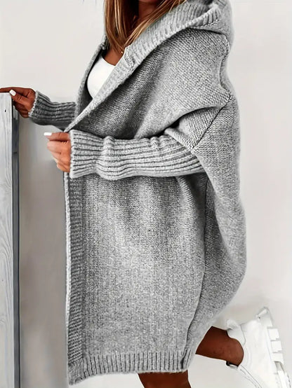 Cardigan oversize à capuche décontractée
