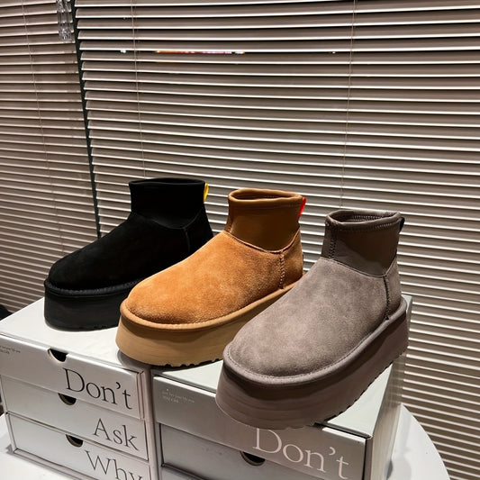 Bottes Hiver à Fourrure – Chaudes, Antidérapantes & Ultra Confort