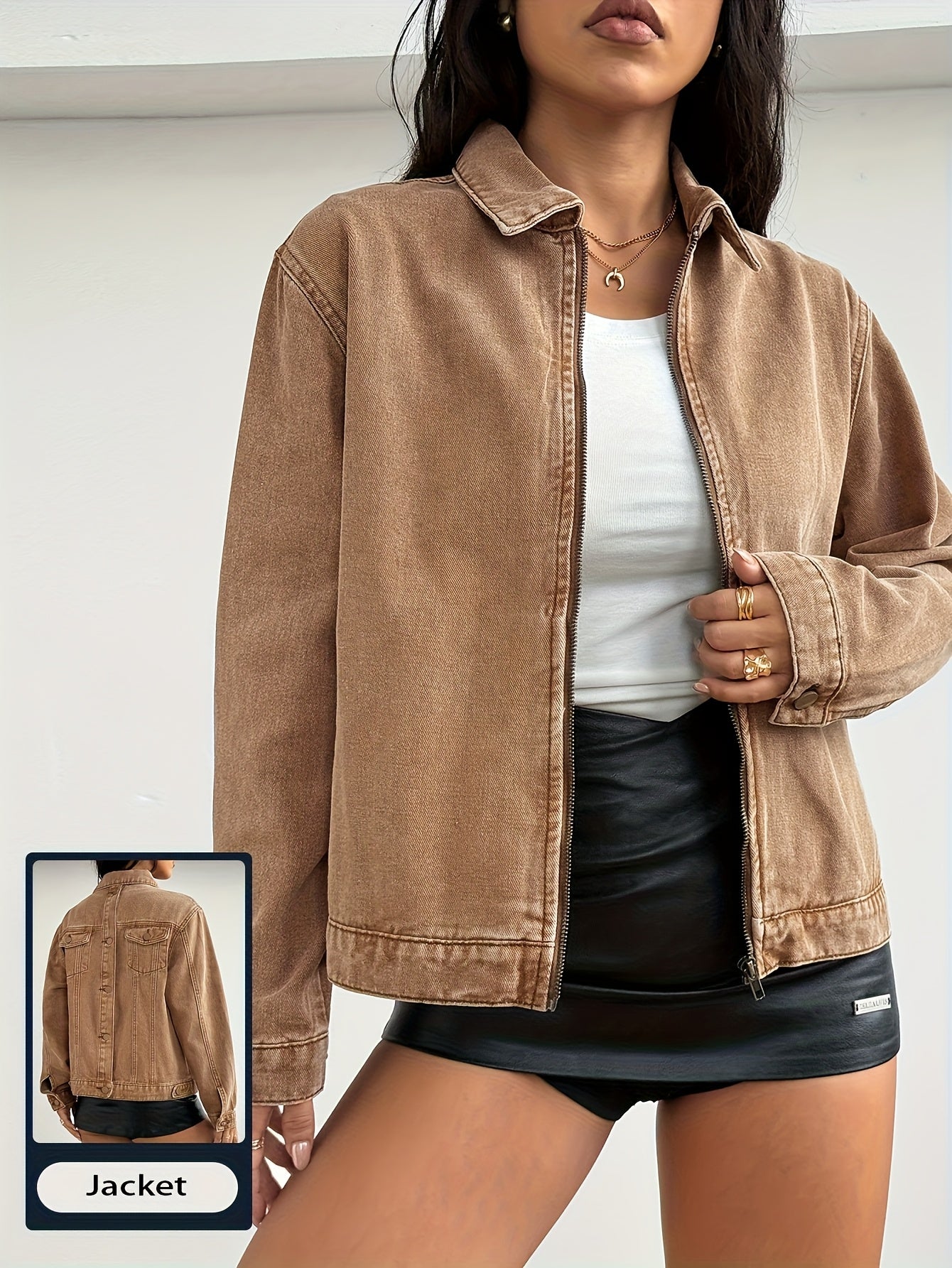 Veste Jean Vintage Délavée – Coupe Ample & Style Casual Intemporel