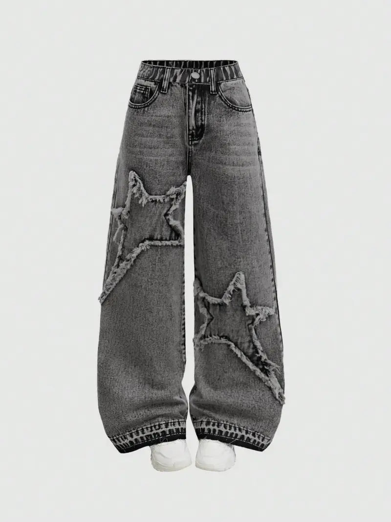 Pantalon large taille haute noir