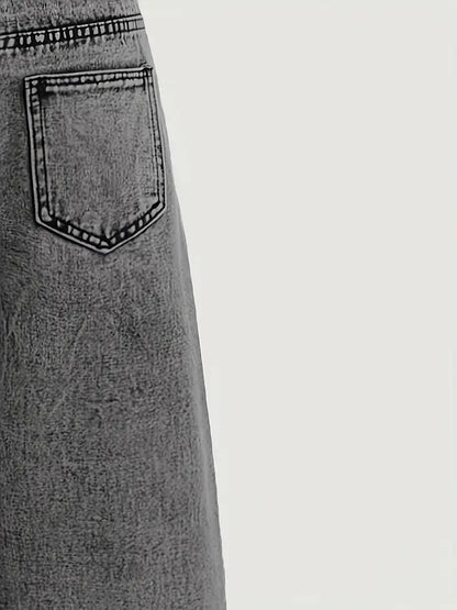 Pantalon large taille haute noir