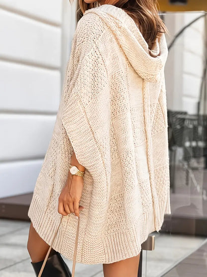 Cardigan boutonné à capuche beige