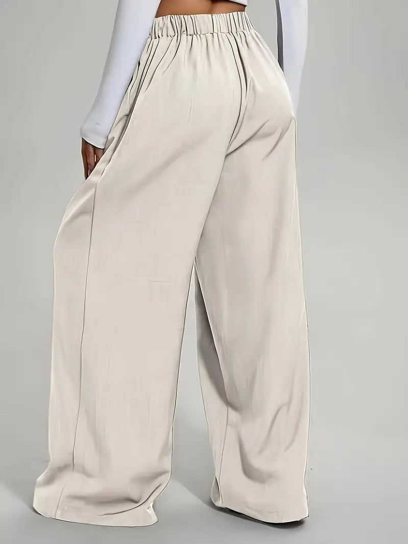 Ensemble pantalon large taille haute