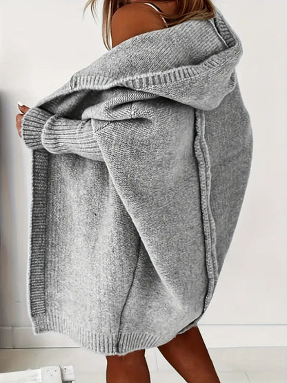 Cardigan oversize à capuche décontractée