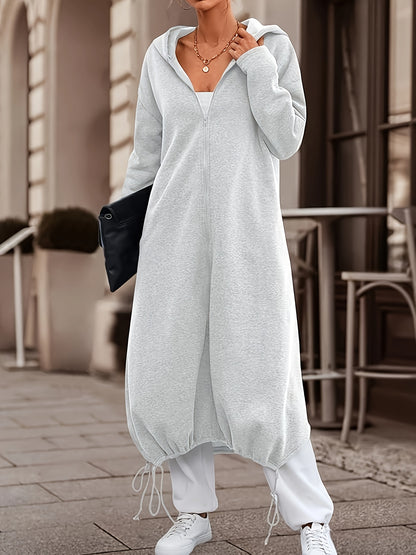 Sweat à Capuche Zippé Décontracté – Confort Moderne & Style Ample