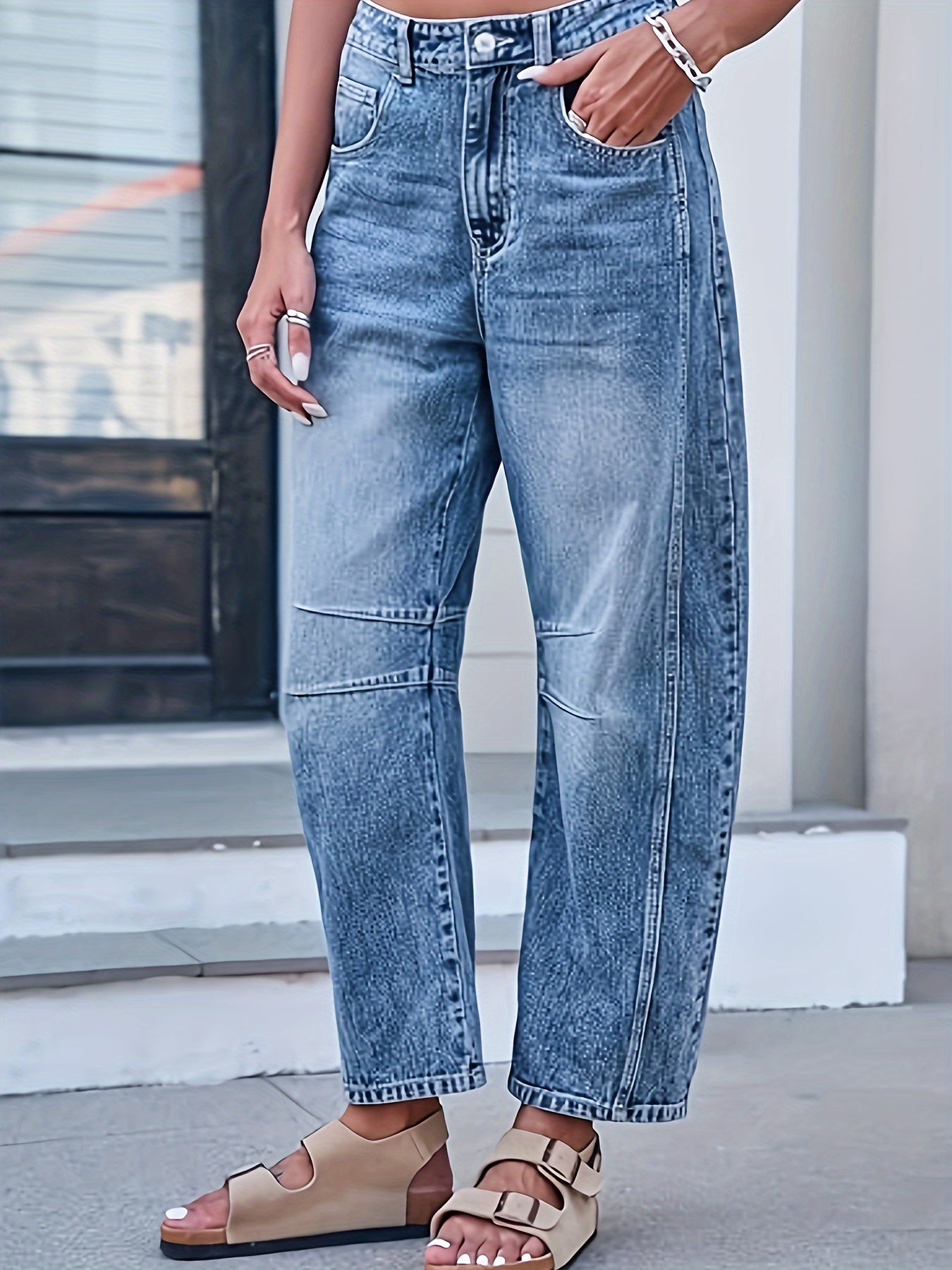 Jean Taille Haute à Jambe Large – Silhouette Aérienne & Style Denim Raffiné