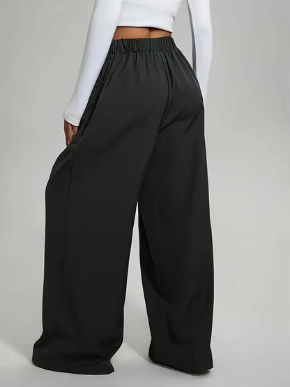 Ensemble pantalon large taille haute